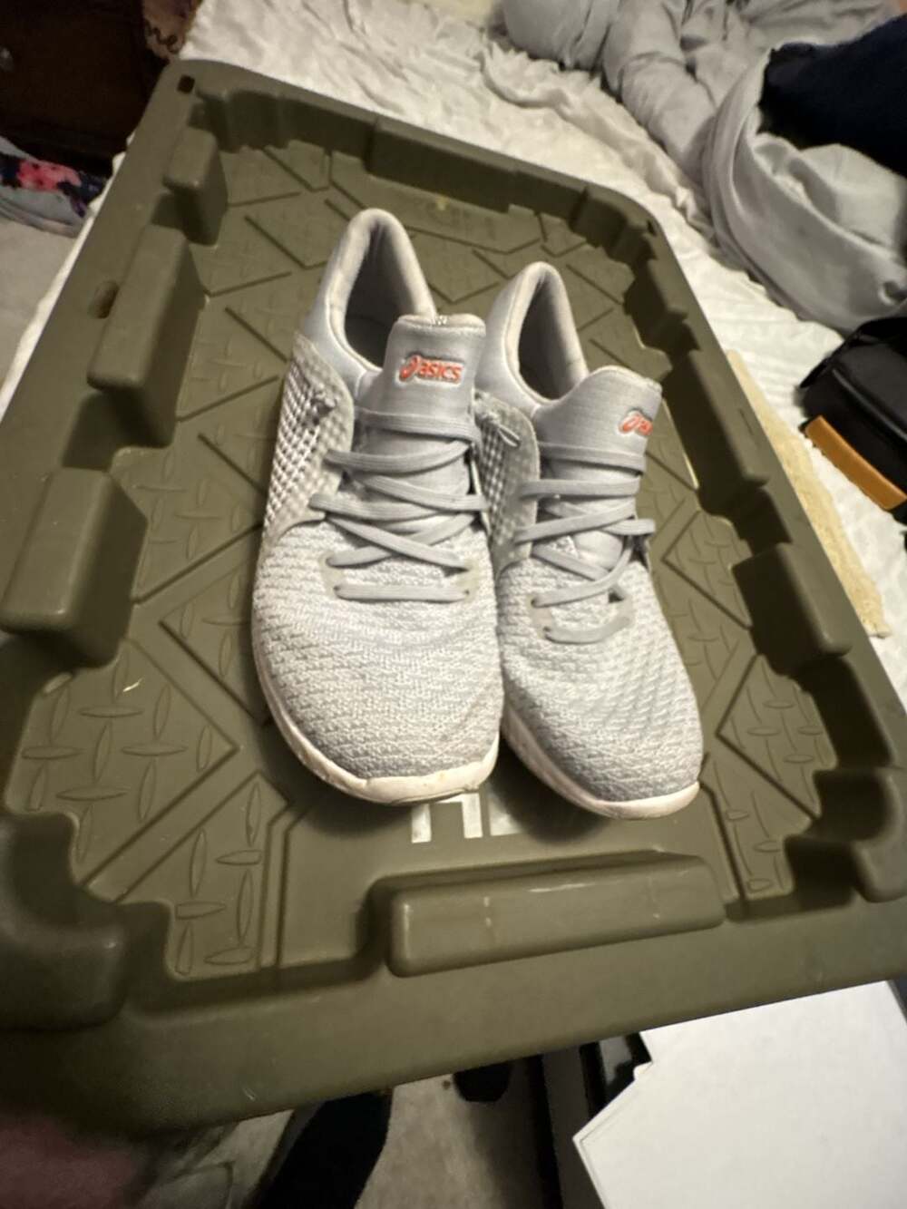 ASICS Gel-Kenun Knit Running Shoes Grey Orange